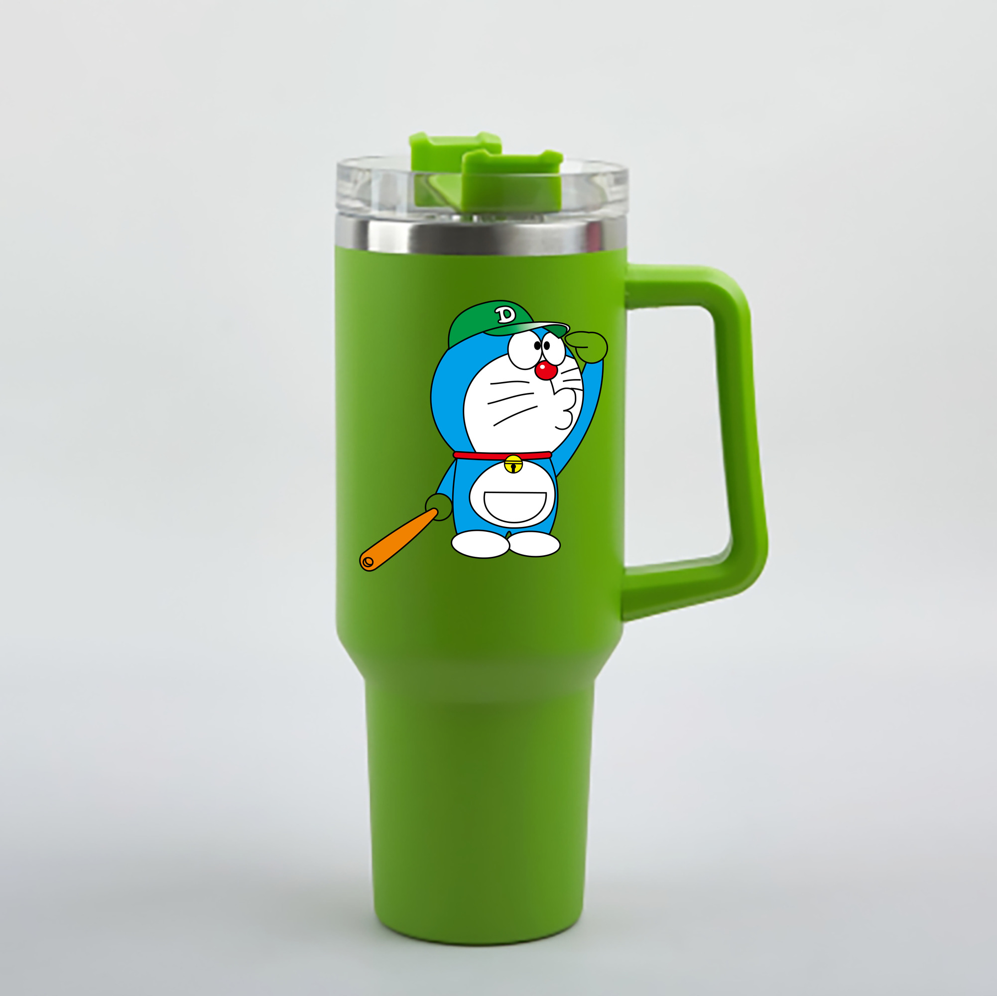 （画像用） ドラえもん Doraemon 1200mL車用タンブラー - クリスタルステッカー（プラスチックストロー付き）